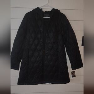 Gallery New York Quilted Longline Jacket - Black Size Medium